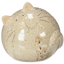 Product Ceramic cat decorative figurine, round design for living room or bedroom, 13cm