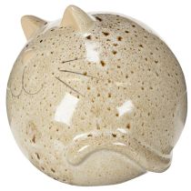 Product Ceramic cat decorative figurine, round design for living room or bedroom, 13cm