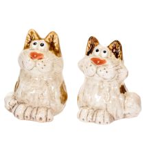 Product Ceramic Cat Decorative Figurines, Funny Animal Figurines for Living Room Decoration, 8cm, 4 Pieces