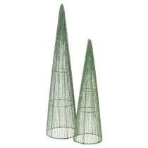 Product Green Metal Floral Cones Set – 47 cm and 62 cm
