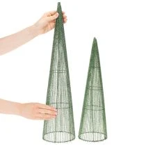 Product Green Metal Floral Cones Set – 47 cm and 62 cm