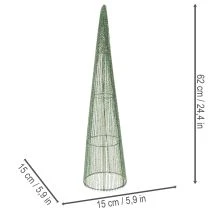Product Green Metal Floral Cones Set – 47 cm and 62 cm
