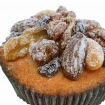 Muffins with nuts artificial 7cm 3pcs