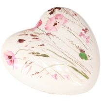 Product Ceramic heart poppy country style craquelure 11x11cm