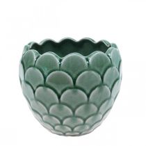 Product Ceramic Flower Pot Vintage Green Crackle Glaze Ø15cm H13cm