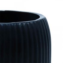 Product Ceramic vase with grooves Black ceramic vase Ø13cm H20cm