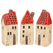 Product Ceramic houses, small decorative houses, autumn decoration, H8cm, 6 pieces