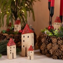 Product Ceramic houses, small decorative houses, autumn decoration, H8cm, 6 pieces