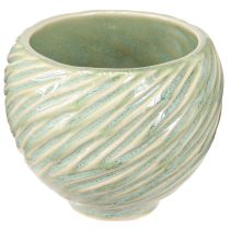 Product Ceramic bowls in green spiral design Ø9cm H7cm 4pcs