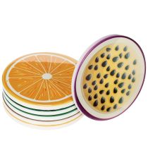 Product Fruit Coaster Set, Fruit Design, Table Decoration, Kitchen &amp; Living Room, 10cm, 6 Pieces