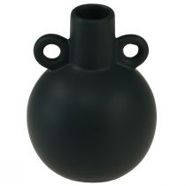 Product Ceramic vase mini vase black handle ceramic Ø8.5cm H12cm