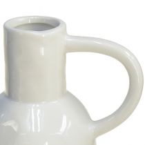 Product Ceramic vase white for dry decoration vase with handle Ø9cm H21cm