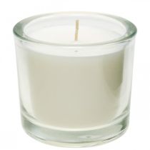 Candle in glass Candle jar wax candle white Ø9cm H8cm