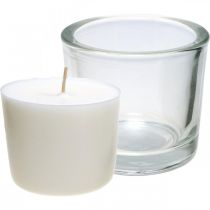 Candle in glass Candle jar wax candle white Ø9cm H8cm
