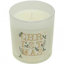 Scented candle Christmas Scented candle in a glass cream champagne Ø8cm