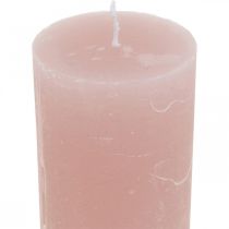 Pillar candles dyed through pink 50 × 100mm 4pcs