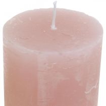 Pillar candles dyed through pink 60 × 100mm 4pcs