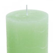 Product Pillar candles colored light green 70 × 100mm 4pcs