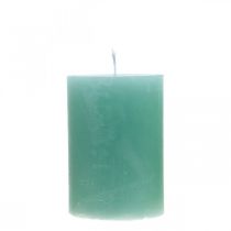 Product Pillar candles colored green 70×100mm 4pcs