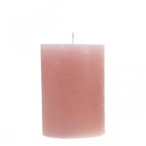 Pillar candles dyed through pink 70 × 100mm 4pcs