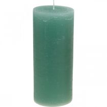Product Pillar candles dyed green jade 85×200mm 2pcs