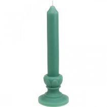 Deco candle retro candle wax table decoration green 25cm
