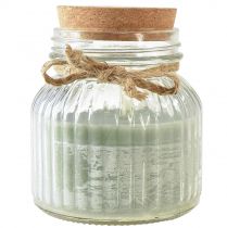 Product Scented candle in glass Citronella sage green H11,5cm
