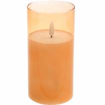 Product LED candle in a glass real wax orange Ø7.5cm H10cm