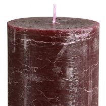 Product Luxury Burgundy Pillar Candles, Set of 2, Solid Color, 85x200mm, for Romantic &amp; Decorative Use