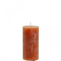 Product Solid-colored candles red-brown pillar candles 50×100mm 4 pcs