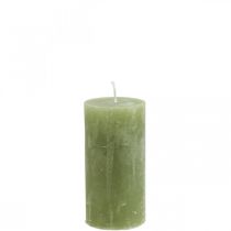 Product Solid Colored Candles Olive Green Pillar Candles 50×100mm 4 Pcs