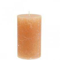 Product Solid colored candles Orange Peach pillar candles 70×120mm 4pcs