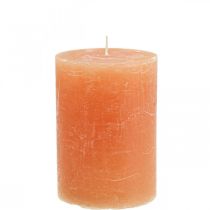 Product Solid colored candles Orange Peach pillar candles 85×120mm 2pcs