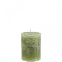 Product Solid colored candles olive green pillar candles 60×80mm 4pcs