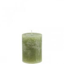 Product Solid Colored Candles Olive Green Pillar Candles 60×80mm 4 Pcs