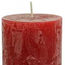 Product Colored candles Red Rustic self-extinguishing 70×140mm 4pcs