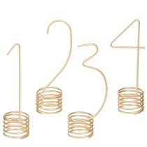Product Candle decoration Advent numbers 1-4 matt gold metal H10cm 4 pcs