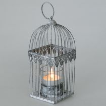 Candle decoration, bird cage with tealight glass, metal lantern, wedding decoration, lantern 22cm