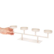 Product Candle Holder with Four Candle Plates, 47cm, Taupe Metal