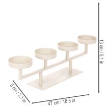 Product Candle Holder with Four Candle Plates, 47cm, Taupe Metal