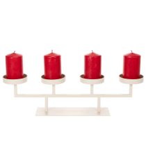 Product Candle Holder with Four Candle Plates, 47cm, Taupe Metal