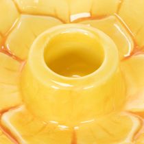 Product Ceramic taper candle holders, decorative flower shape for stylish table decoration, 11cm, 2 pieces