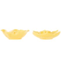 Product Ceramic taper candle holders, decorative flower shape for stylish table decoration, 11cm, 2 pieces