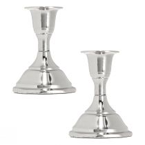 Product Candle holder metal silver candle holder H9.5cm 2pcs