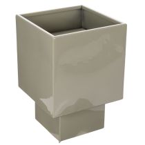 Product Cube Plant Pot Green Metal 22cm Elevated Base