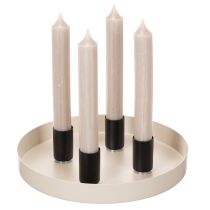 Product Round magnetic candle holder, matte black, for 25mm taper candles, 4 pieces