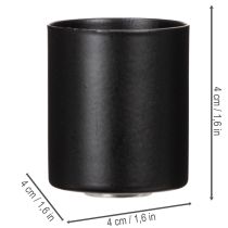 Product Candle Holders with Magnet Matte Black 4cm Set of 4
