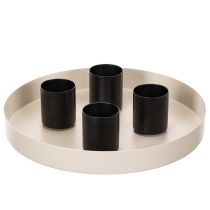 Product Candle Holders with Magnet Matte Black 4cm Set of 4
