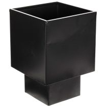 Product Black Metal Plant Pot Cube with Base 22cm