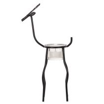 Product Candle Holder Reindeer Black Metal with Removable Tealight Glass 28cm